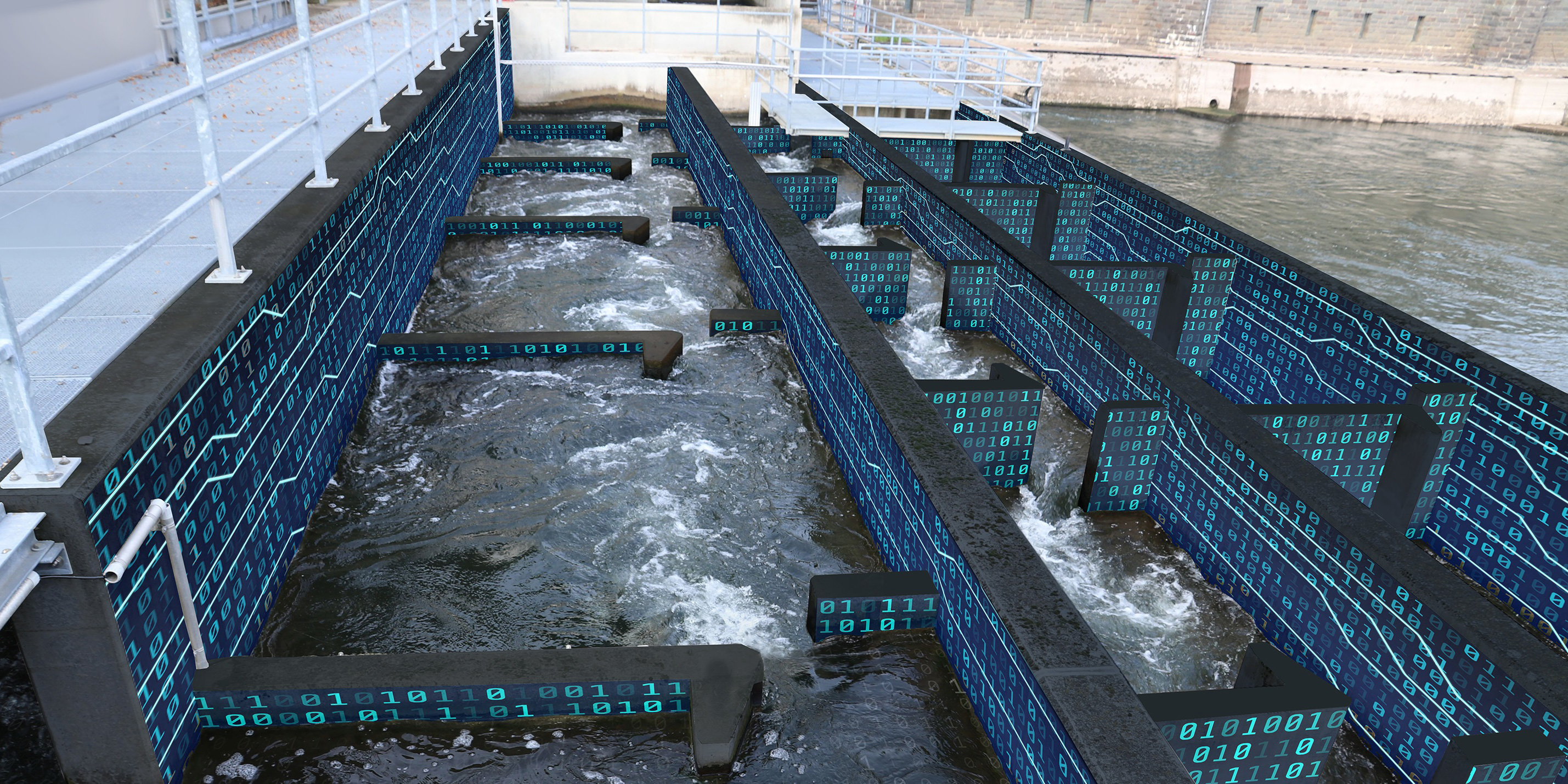 Bearbeitetes Foto von Schlitzpass mit Nullen und Einsen auf Schlitzpässen zur Visualisierung von Digitalisierung. Link führt zum Tool WeSBe